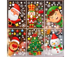9pcs Christmas Window Stickers Christmas Stickers Decorations for Glass Snowflake Santa Reindeer Santa Claus Tree - ShopVlot
