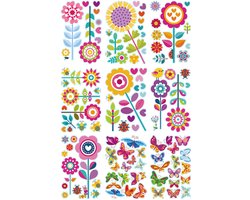 9x Fenstersticker - Kleurrijke Fensterbilder - Herbruikbare Ramen Decoratie - voor Huis & Kantoor