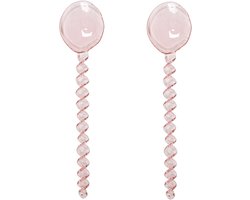 A la Collection  - Glazen koffielepeltjes spiral blush (set van 2) - Bestek