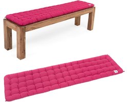 A Seat Luxe Bankkussen, smal, 180 x 40 cm, extra dik 7 cm, wasbaar tot 95 °C, uv-bestendig, premium zitkussen voor tuinbank, halbank en zitbank, Made in Germany, roze