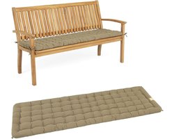 A Seat Luxury Bankkussen, 150 x 48 cm, extra dik 7 cm, wasbaar tot 95 °C, uv-bestendig, premium zitkussen voor tuinbank, zitbank en kist, Made in Germany (taupe)