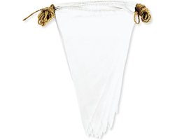 a sunny day vlaggenlijn stof - stoffen vlaggenlijn - stoffen slinger - vlaggenlijn 10 meter - 100% katoen - vlaggenlijn wit - vlaggetjes slinger - bruiloft decoratie - verjaardag decoratie - cadeau tip