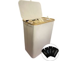 a sunny day Wasmand 3 Vakken - Wasmand met Deksel - Wasmand Beige