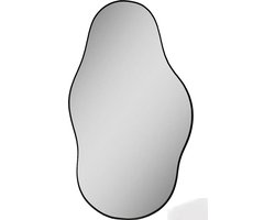 A-symmetrische Spiegel Intuto | Zwart | L45 x B3 x H80 cm