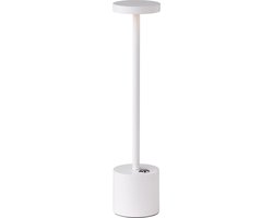 à Table Delft Tafellamp - LED Licht - voor Binnen en Buiten - Woonkamer - Slaapkamer - Tuin - Oplaadbaar - USB - 35 cm - Wit