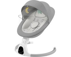 A Tiny Lovely Planet - Wipstoel - Schommelstoel Baby - Elektrisch - Baby Swing - 3 Verstelbare Hoeken en 5 schommelstanden - Grijs