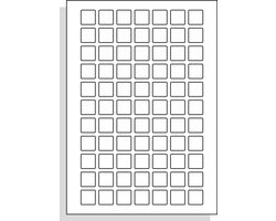 A4 Laserprinter etiketten - 20 x 20 mm vierkant - mat wit - 100 vel per doos