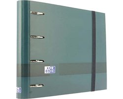 A4+ Map met 4 Ringen, Extra Stevig, Rubberen Sluiting, 5x5 Rasterpunten, Inclusief Bord en Stickervellen, Petrolblauw