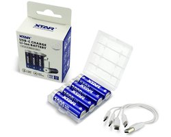 AA 1,5V Li-ion Oplaadbare Batterij – 4 Stuks – 3000mAh-USB-C