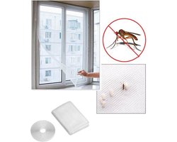 AA commerce - Horrengaas Met Velcro Klittenband - Zelfklevend - Anti Muggen/Vliegen/Insecten Hor - 130x150cm - Wit