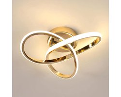 Aafinity Lamp - Plafondlamp - Plafonniere - Plafond lamp - Led - Beige - Neutrale kleur - Gebogen design - Goudkleur - Modern