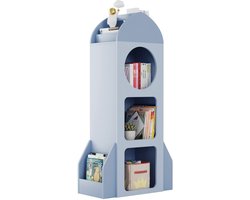 AALVERO - Boekenkast - Opbergkast - Kinderkast - Kinderkamer - Slaapkamer - Raket - 60 x 30 x 120 cm - 50kg - MDF - Blauw