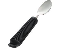Aangepast dik bestek, Lepel. Verdikt handvat met soft grip. Buigzaam / Buigbaar. Zwart