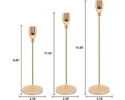& Aangepaste Metalen Kandelaar Stand, Tafel Decoratieve Stijlvolle Kandelaar, Gouden Kaars Houder (Goud)