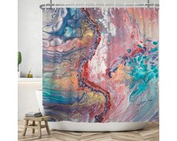 Aanpasbaar douchegordijn - waterdicht - 1 stuk - polyester