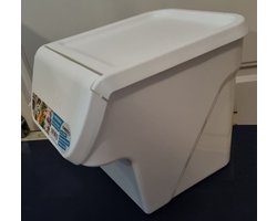 Aardappelbak - Vegetable Box - Voorraaddoos - met voorklep - stapelbaar - Wit- Afmeting 34 x 27 cm