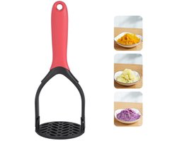 Aardappelstamper - Stamper - Aardappelstamper - Voedselstamper - Opvouwbaar - Keukengereedschap - Geschikt voor thuis en op reis - Geschikt voor het stampen van aardappelen, fruit en groenten - Rood