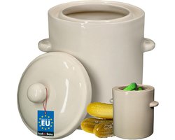 Aardewerk fermentatiepot 5 liter - zuurkool pot, steengoed pot voor zuurkool, kimchi en groenten fermenteren