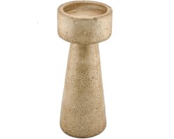 Aardewerk kaarsenstandaard beige L wb