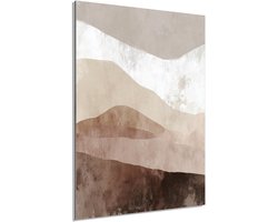 Aardse berglagen beige - Schilderij 70x100 cm - Wanddecoratie op Aluminium Dibond - Aluminium Wandpaneel
