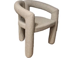 A&B DESIGN Eetkamerstoel Japandi Chenille zand White Beige