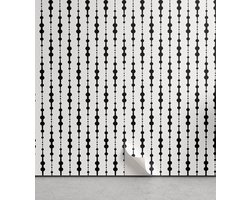 ABAKUHAUS Abstract aftrekbaar en zelfklevende behang voor huis, zelfklevende woonkamerkeuken accent, 33 cm x 250 cm, zwart-wit