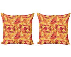 Abakuhaus Abstract Kussenhoes Set – Dubbelzijdig digitaal – 40x40 cm – Oranje/Marigold