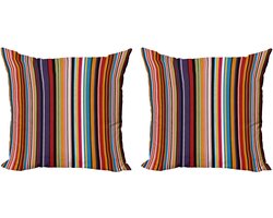 ABAKUHAUS Abstracte decoratieve kussenhoes 2-Delig – Levendige strepen – 45x45 cm