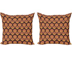 ABAKUHAUS Abstracte decoratieve kussenhoezen, 2-pack, geometrische vintage details, modern accent, dubbelzijdige digitale print, 40x40 cm, meerkleurig