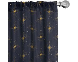 ABAKUHAUS Abstracte gordijnen – 2x75x175 cm – microvezel, halfdonker, Blauw/Grijs/Geel