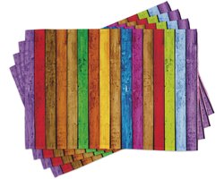 ABAKUHAUS Abstracte placemats, stralend hout, gemaakt van antislip en kleurvaste wasbare stof voor de eetkamer, veelkleurig