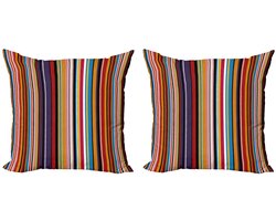 ABAKUHAUS Abstrakt Kussenhoes Set – 2x50x50 cm – Multicolor, Dubbelzijdig bedrukt