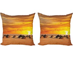 ABAKUHAUS Afrikaanse kussenhoes set (2 stuks), liggend, 45 cm, oranje