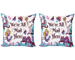 ABAKUHAUS Alice in Wonderland Kussenhoes – 2x50x50 cm – Multicolor
