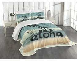 ABAKUHAUS Aloha Bedsprei Set – Seafoam donkergroen – 220 x 220 cm – 3-delig