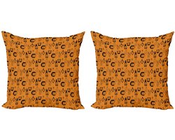 ABAKUHAUS Apotheker Kussenhoes Set 40x40 – Dubbelzijdig bedrukt – Burnt Orange