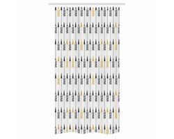 ABAKUHAUS Arrows Douchegordijn voor Douchecabine, Traditioneel Hunting Thema Ontwerp Arrows in Tribal Stijl, Stoffen Badkamerdecoratieset met Haken, 90 cm B x 180 cm L, Houtskoolgrijs Grijs Geel