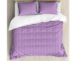 ABAKUHAUS Art Nouveau dekbedovertrekset voor tweepersoonsbedden, abstract bloemenpatroon retro, inclusief kussenslopen, 200 x 200 cm