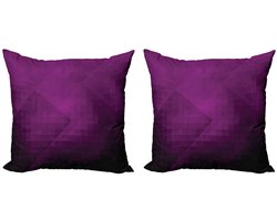 ABAKUHAUS Aubergine Kussenhoes – Set 2x50x50 cm – Dubbelzijdig – Rits