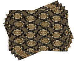 ABAKUHAUS Australische placemats, Ethnisch Aboriginal-motief, Digitaaldruk op wasbaar stof, Tafeldecoratie keuken, koksgrijs en multicolor