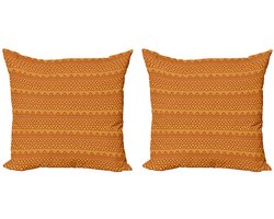 ABAKUHAUS Azteekse Kussenhoes Set – 2x 45x45 cm – Dubbelzijdig bedrukt