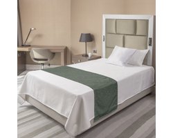 ABAKUHAUS Bladeren Bedloper, Abstract Winter- en Herfstthema met Moderne Boombladeren en Takken, Decoratieve Bedloper voor Hotels Woningen en Gastenkamers, Twin, Groen en Schemergroen