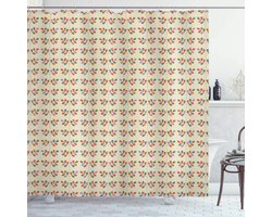 ABAKUHAUS Botanisch Douchegordijn – Retro Bladeren – 175×180 cm – Multicolor