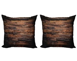 ABAKUHAUS Chocolade Kussenhoes Set – 60x60 cm – Donkerbruin