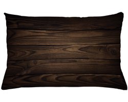 ABAKUHAUS Chocolade Kussenhoes, Vintage Hout, Kussenhoes zonder Binnenkussen, met Ritssluiting, Dubbelzijdige Print, Wasbaar, 65 x 40 cm, Bruin