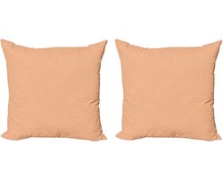 ABAKUHAUS Decoratieve hoekkussenhoes, 2 stuks, oranje golvende strep 40x40 cm, oranje en wit