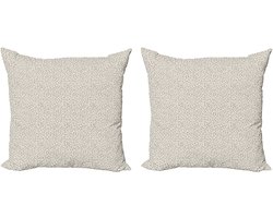 ABAKUHAUS Decoratieve kussenhoes met luipaardprint, 2 stuks, moderne accenten, dubbelzijdige digitale print, 60x60 cm, licht taupe ivoor