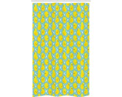ABAKUHAUS douchegordijn – Badkamerdecoratie – 120x180 cm – Turkoois Geel Oranje