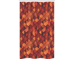 ABAKUHAUS Douchegordijn geometrisch – 120x180 cm – Oranje/Bruin