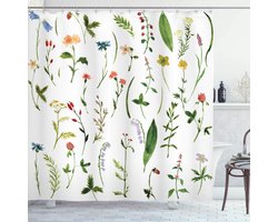 ABAKUHAUS Douchescherm – Bloemen Weeds – 175 x 240 cm – Polyester, multicolor